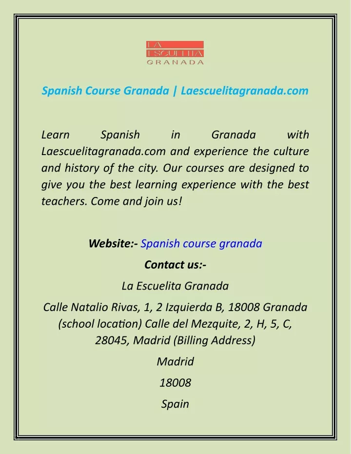 spanish course granada laescuelitagranada com