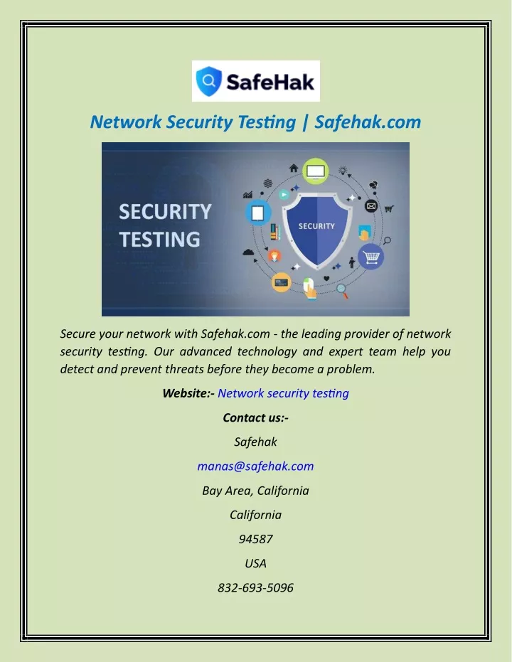 network security testing safehak com