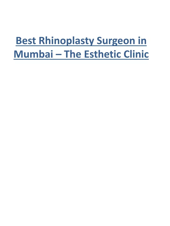 best rhinoplasty surgeon in mumbai the esthetic clinic