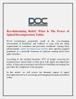 Revolutionizing Relief What Is The Power of Spinal Decompression Tables - slide 1
