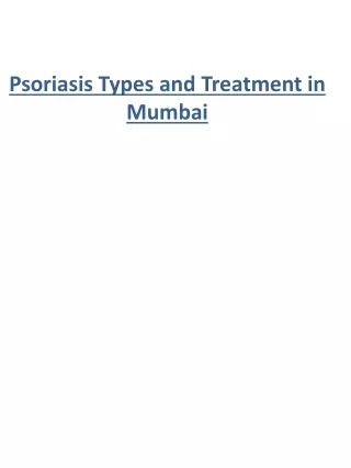 Psoriasis Types and Treatment in Mumbai