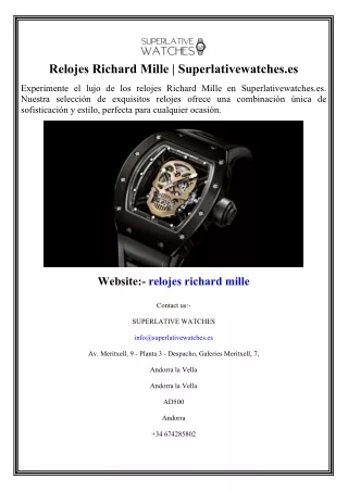 Relojes Richard Mille  Superlativewatches.es