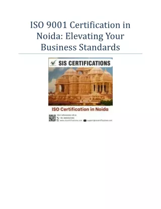 iso 9001 certification in noida elevating your
