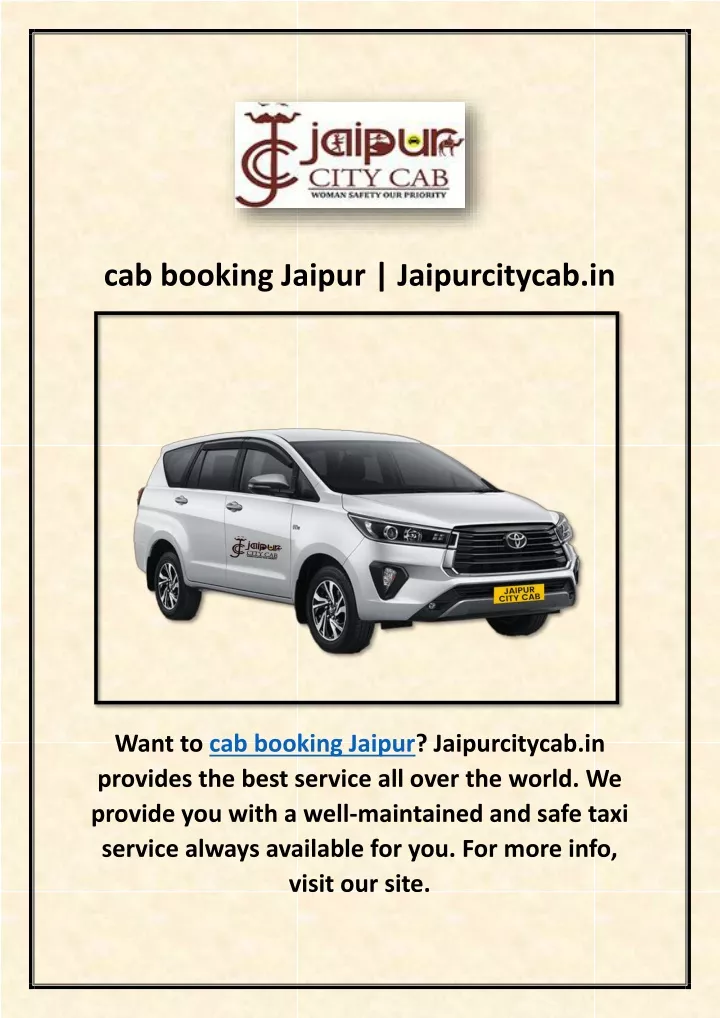 cab booking jaipur jaipurcitycab in