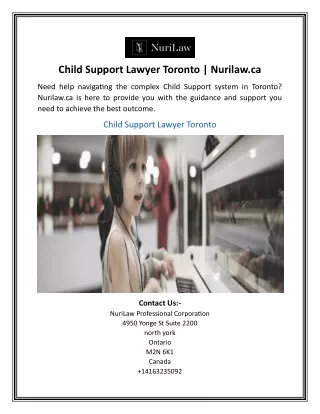 Child Support Lawyer Toronto | Nurilaw.ca