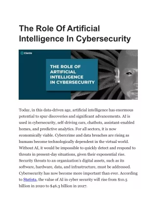 the role of artificial intelligence