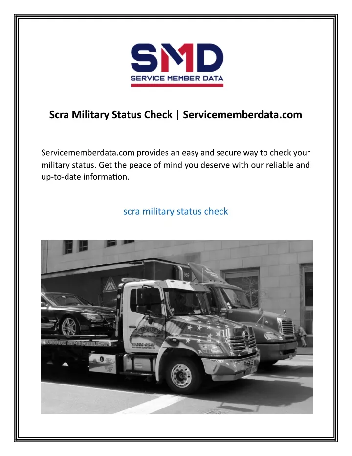 scra military status check servicememberdata com