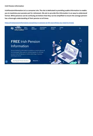 Irish Pension Information