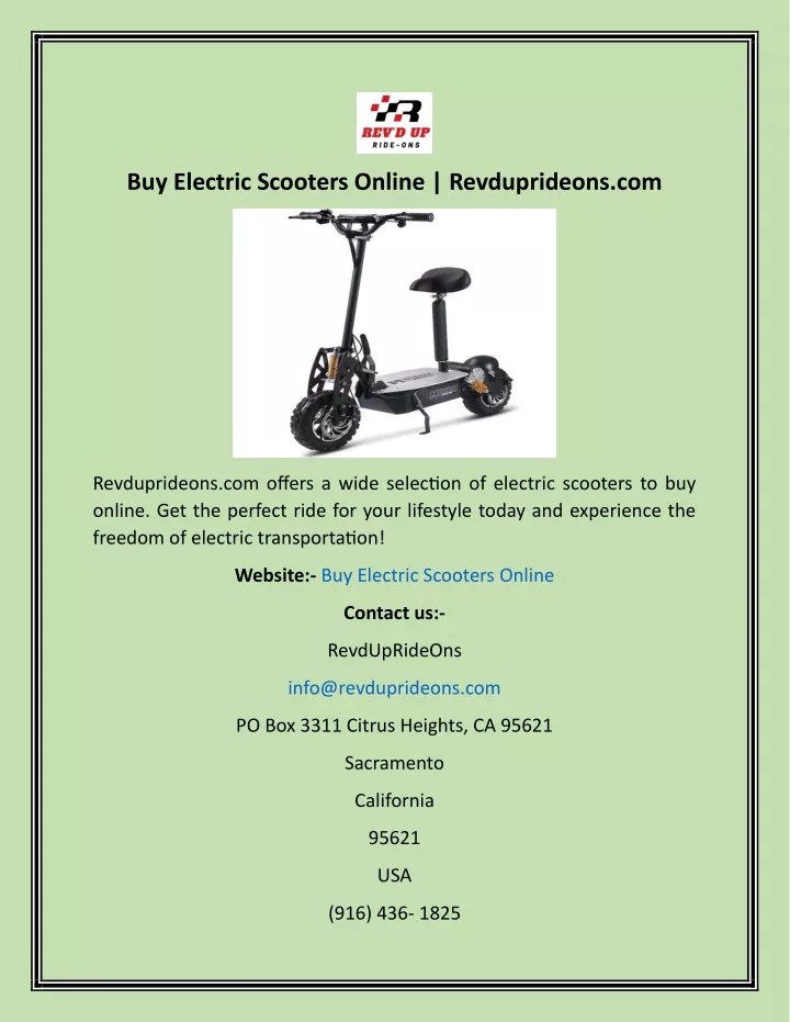 buy electric scooters online revduprideons com