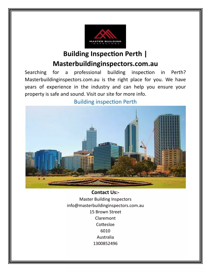 building inspection perth