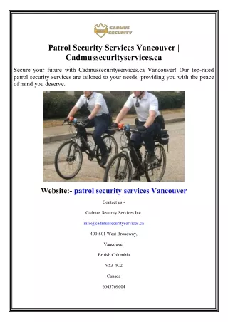 patrol security services vancouver