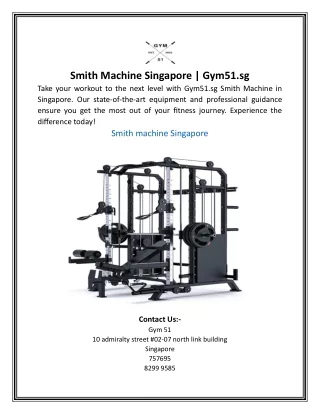 Smith Machine Singapore | Gym51.sg