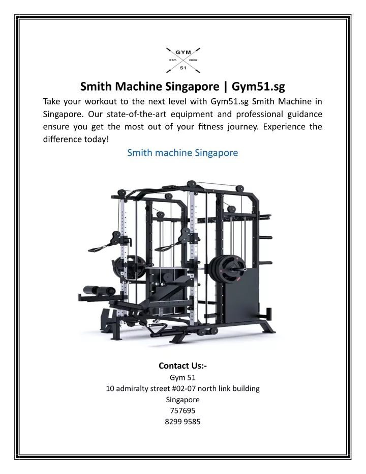 smith machine singapore gym51 sg take your