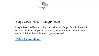 Belge Çeviri Aracı  Languvi.com01