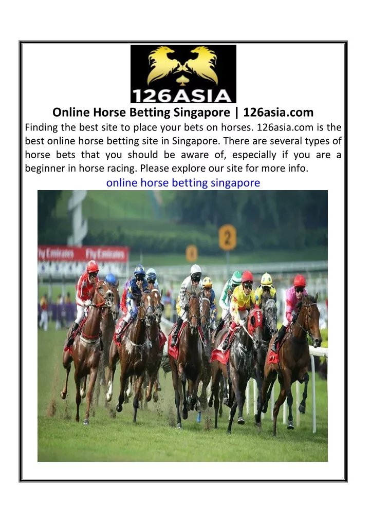 online horse betting singapore 126asia