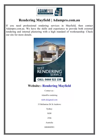 rendering mayfield adampro com au