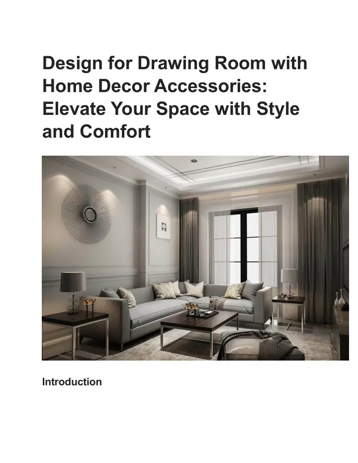 design for drawing room with home decor