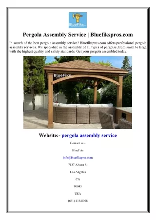 pergola assembly service bluefikspros com