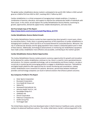 the global cardiac rehabilitation devices market