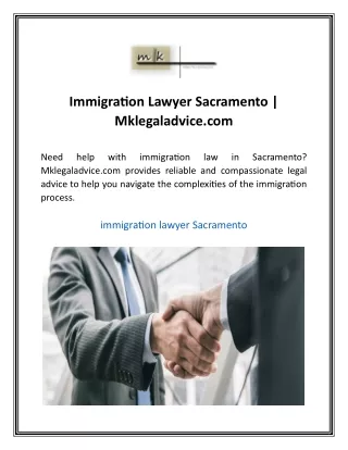 Immigration Lawyer Sacramento | Mklegaladvice.com