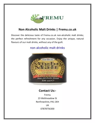 Non Alcoholic Malt Drinks | Fremu.co.uk