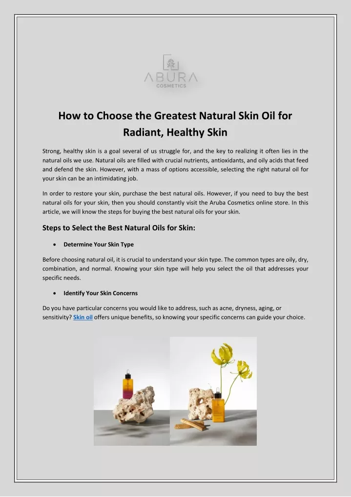 how to choose the greatest natural skin