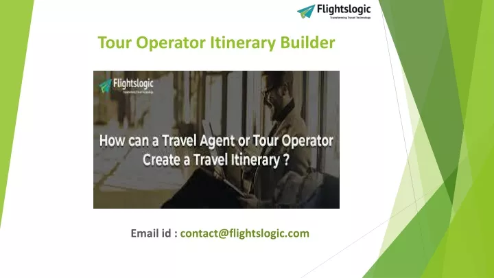 tour operator itinerary builder