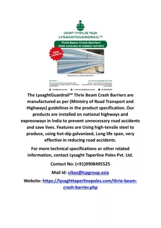 the lysaghtguardrail thrie beam crash barriers
