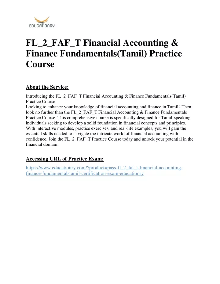 fl 2 faf t financial accounting finance