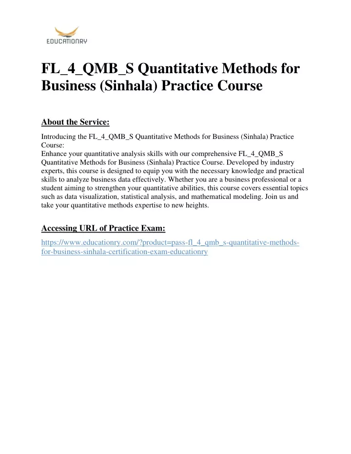 fl 4 qmb s quantitative methods for business