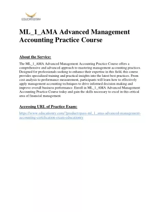 ml 1 ama advanced management accounting practice
