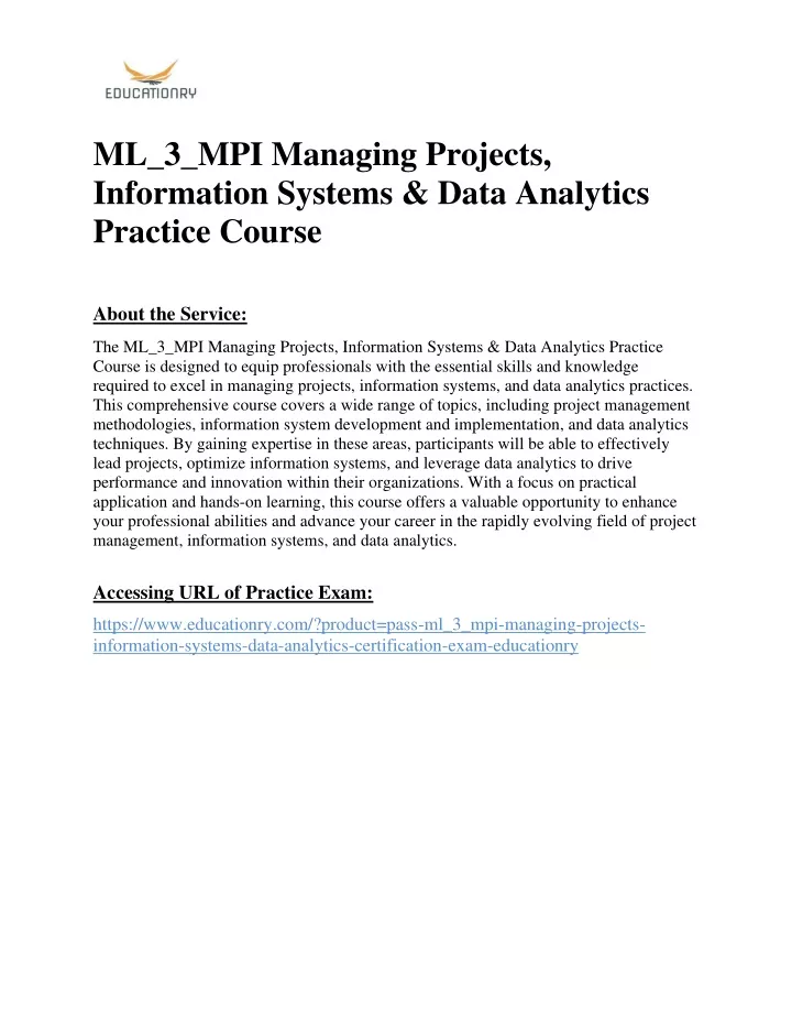 ml 3 mpi managing projects information systems