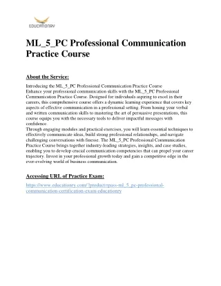 ml 5 pc professional communication practice course
