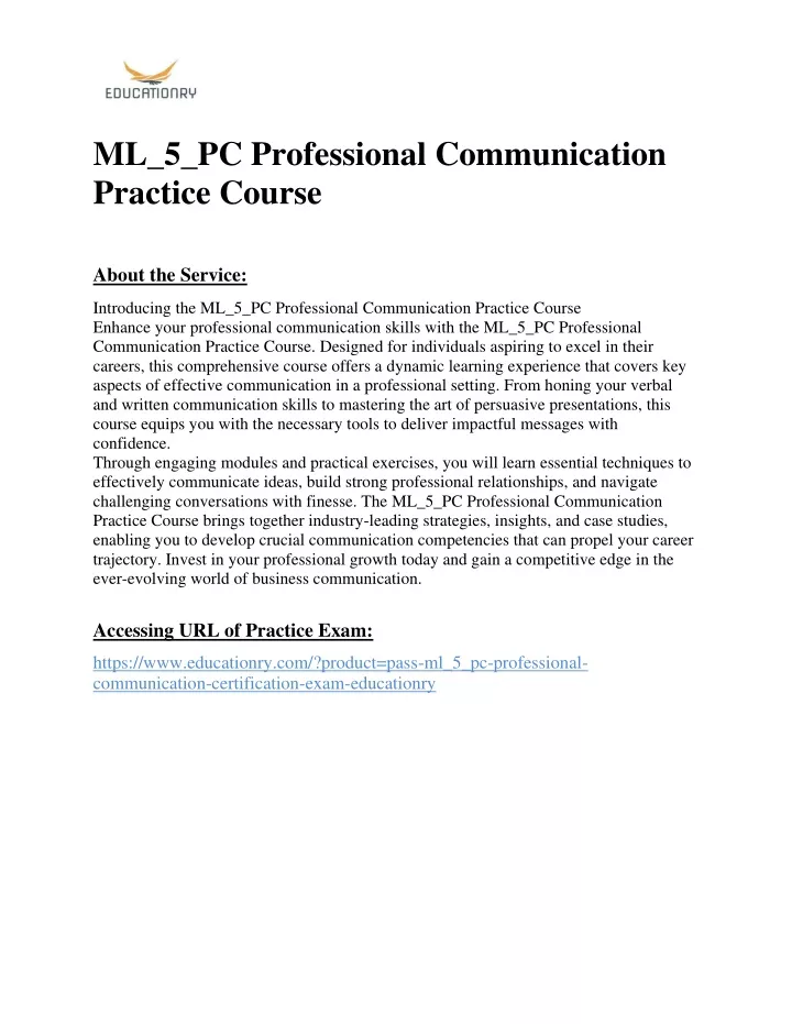 ml 5 pc professional communication practice course
