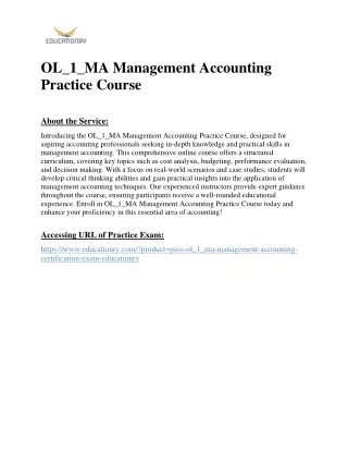 ol 1 ma management accounting practice course