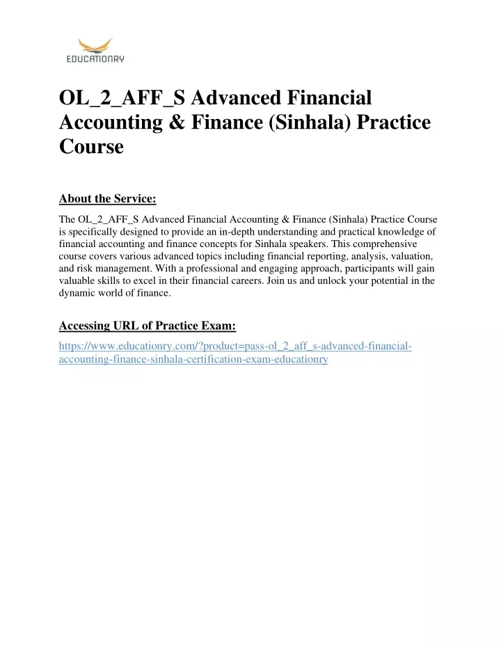 ol 2 aff s advanced financial accounting finance