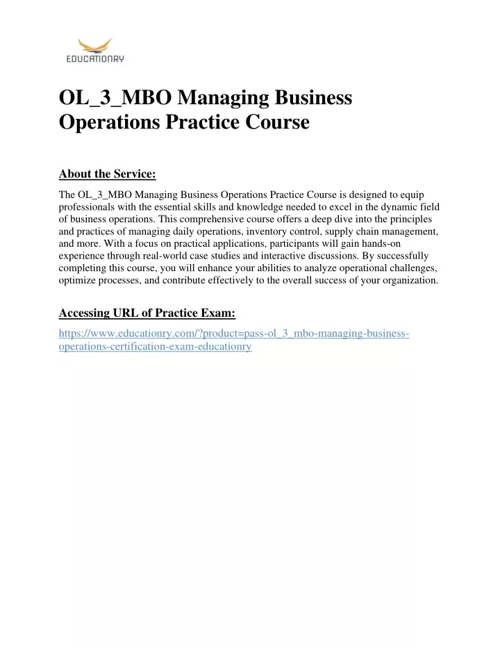 ol 3 mbo managing business operations practice