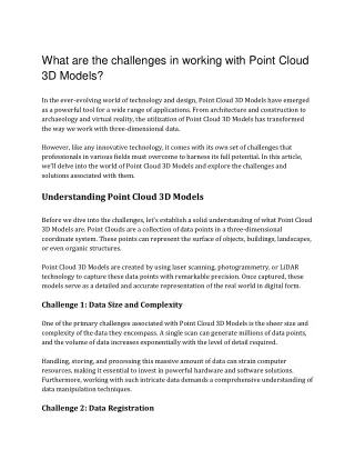 what are the challenges in working with point