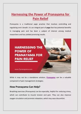 Harnessing the Power of Pranayama for Pain Relief