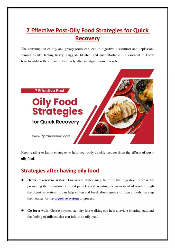 7 effective post oily food strategies for quick