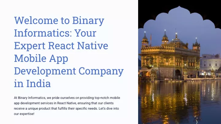 welcome to binary informatics your expert react