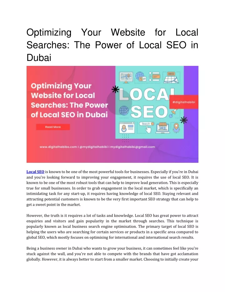 optimizing your website for local searches