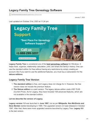 Legacy Family Tree Genealogy Software