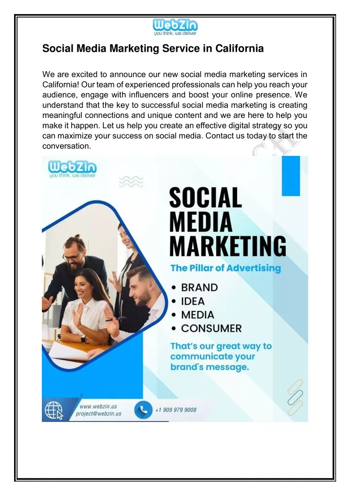 social media marketing service in california