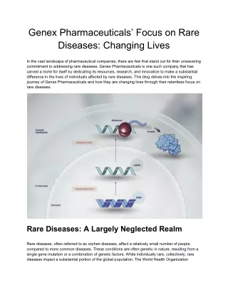 Genex Pharmaceuticals’ Focus on Rare Diseases_ Changing Lives
