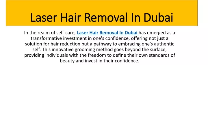 laser hair removal in dubai laser hair removal
