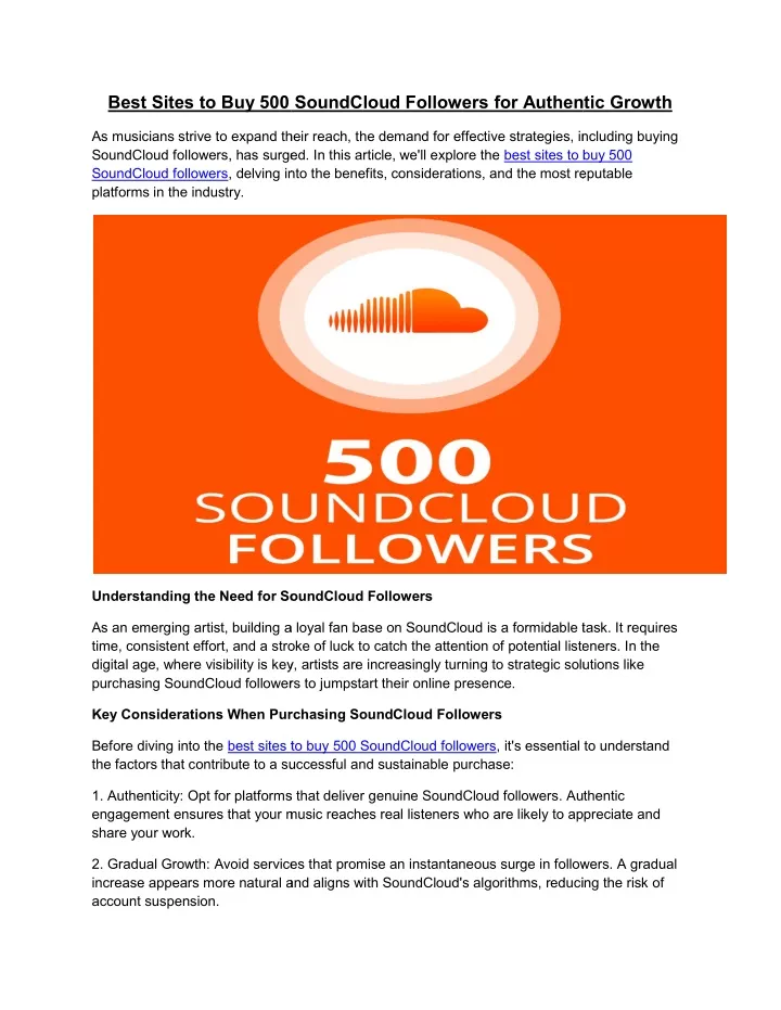 best sites to buy 500 soundcloud followers