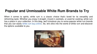 Popular and Unmissable White Rum Brands to Try