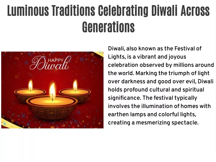 luminous traditions celebrating diwali across