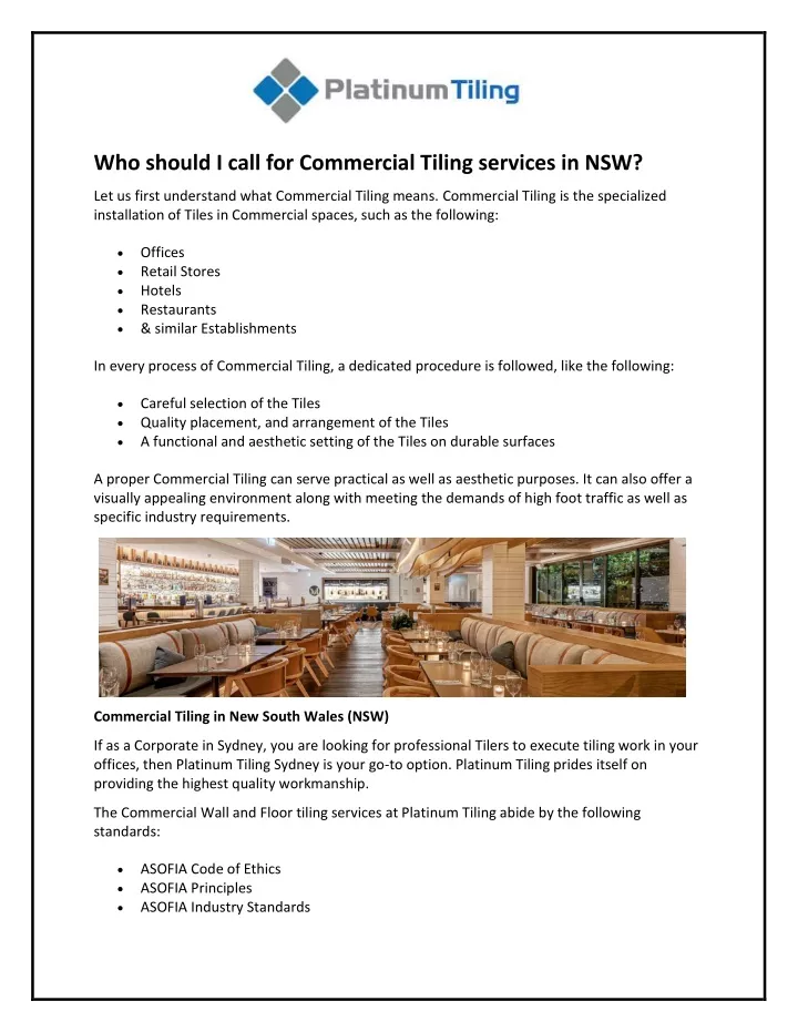 who should i call for commercial tiling services